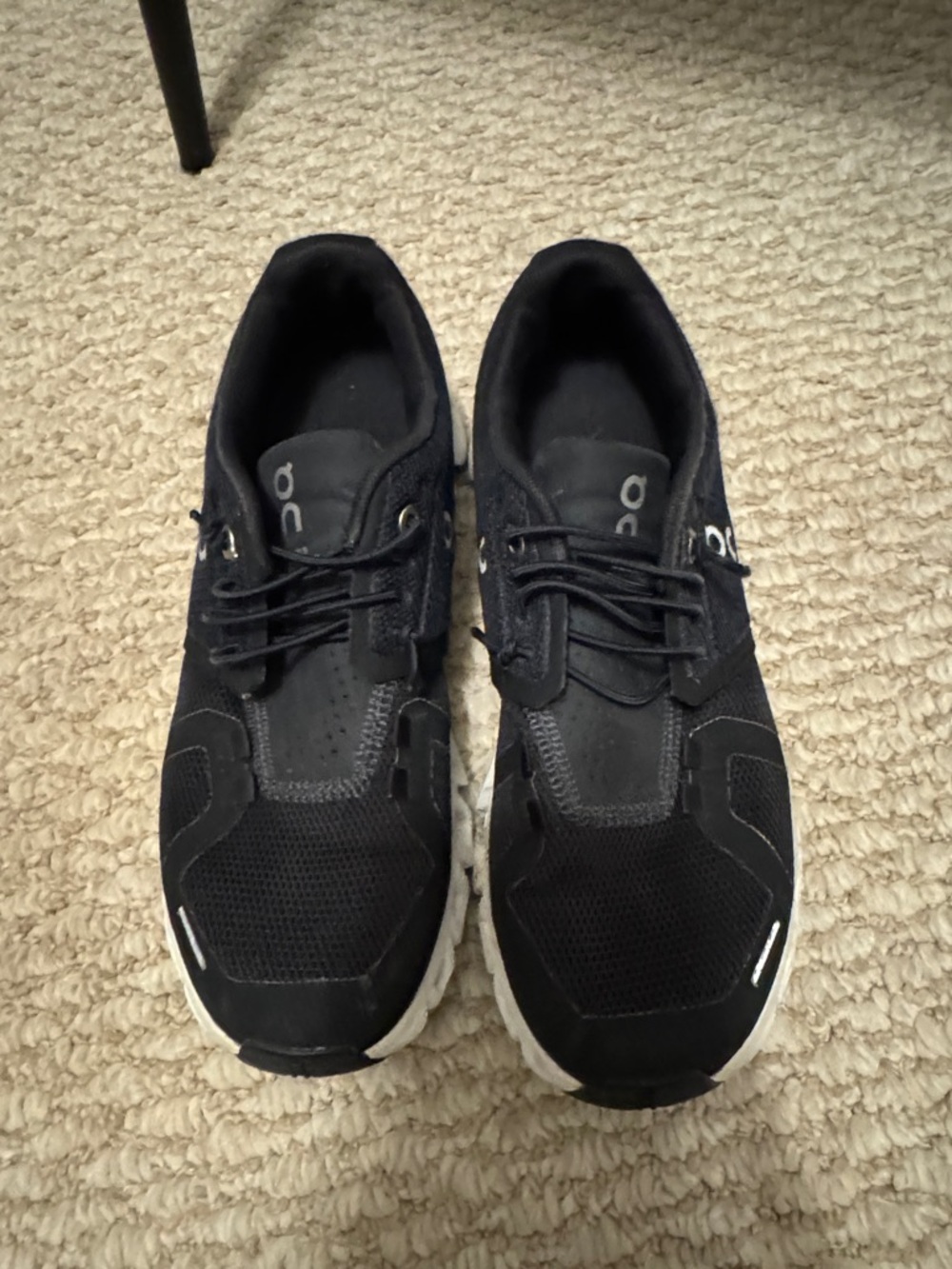 On Running Black Womens Athletic Running Sneakers